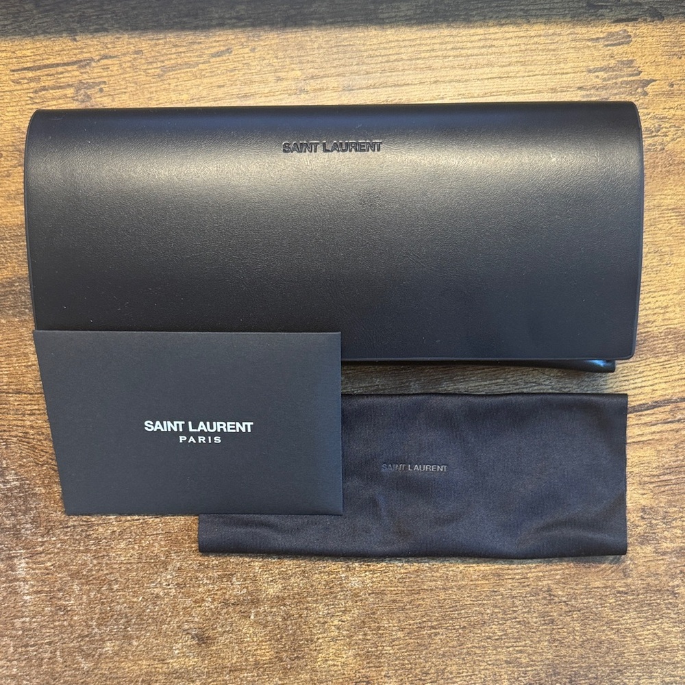 Saint Laurent Sleek Black Glasses Case